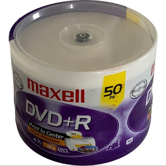 NEW Maxell 50-Pack DVD+R 4.7GB 16x 120 min New Sealed - Picture 2 of 7